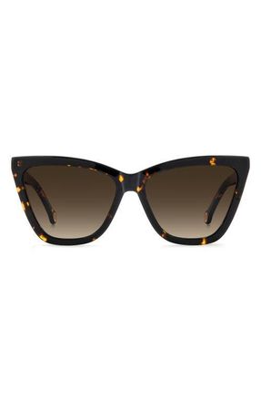 Carolina Herrera 59mm Gradient Cat Eye Sunglasses in Havana/Brown at Nordstrom