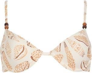 Kibys Shell Tides Print Underwire Bikini Top in Beige Shell Print at Nordstrom, Size Medium