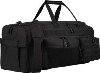 Generic Compatible For 50L 3 in 1 Travel Duffle Bag Men Large Gym Sports Bags Tactical Military Backpack with Shoes Compartment & Wet Pocket(Black)