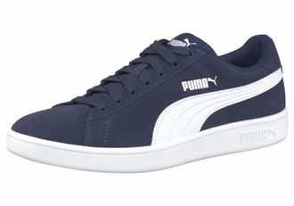 Puma Sneaker PUMA Puma Smash v2, Damen, Gr. 40,5, schwarz-weiss (peacoat, puma, wei&szlig;), Leder, Schuhe Sneaker