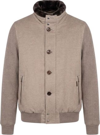 Moorer Levion Jacket - Heren - Bomber jackets - Beige - XL - Wol - Jassen