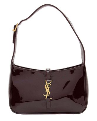 Saint Laurent Red Patent Leather Monogram Le 5 A 7 Hobo (Authentic Pre-Loved)