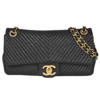 Chanel unisex, Pre-owned, Zwart, Maat: ONE Size Leer