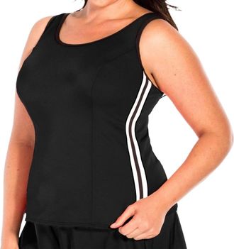 Miraclesuit Plus Size Kimkini Underwire Tankini Top In Black
