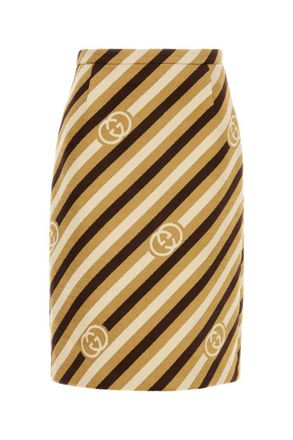Gucci Multicolour Stripes Logo Skirt
