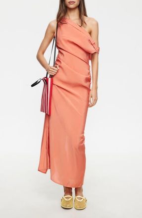 Lioness Sweetheart One-Shoulder Maxi Dress in Mauve at Nordstrom, Size X-Small