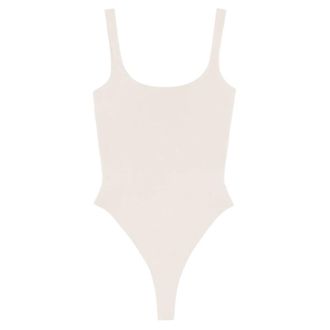 Entire studios Entire Studios, Tops, Dames, Beige, L, Katoen, Silver Cloud Bodysuit met Vierkante Hals