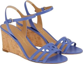 Ferragamo Gancini Leather Wedge Sandal