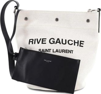 Saint Laurent Rive Gauche Canvas bucket bag - Zwart