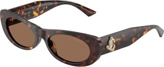 Jimmy Choo London Stijlvolle Zonnebril - Dames - Zonnebrillen - Bruin - 54 MM - Accessoires