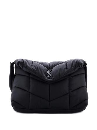 Saint Laurent Loulou Puffer Messenger Bag Quilted Econyl shoulder bag - Nero