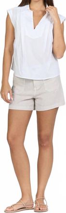 Dear John Denim Aidy Sleeveless V Neck Top In White