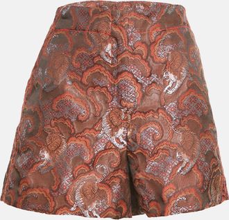 Sandro Brown Paisley Jacquard Shorts