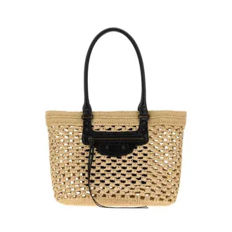 Balenciaga Raffia Medium Le City Bucket Bag Naturalblack Borse A Secchiello