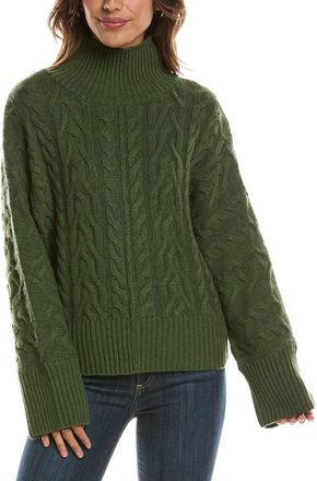 Fort&eacute; Cashmere Luxe Cable Mock Neck 100% Cashmere Pullover