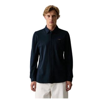 Aeronautica Casual Shirt - Heren - Overhemden - Blauw - Maat: L Katoen