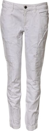 Dolce & Gabbana White Cotton Mid Waisted Women Denim Jeans Clothing