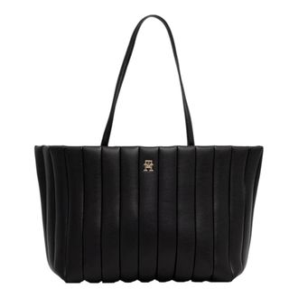 Tommy Jeans Tote Bags, female, Black, Size: ONE SIZE Large Handbag with Closure