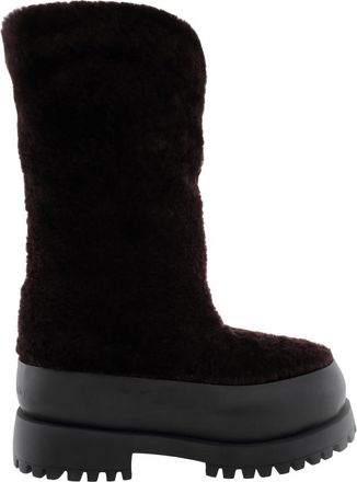 Ferragamo Deena Fur Platform Boots, Size 7 C