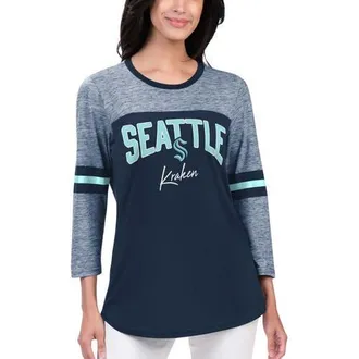 G-III 4Her by Carl Banks Womens G-III 4Her by Carl Banks Deep Sea Blue Seattle Kraken Play The Game 3/4-Sleeve T-Shirt in Navy at Nordstrom, Size Medium
