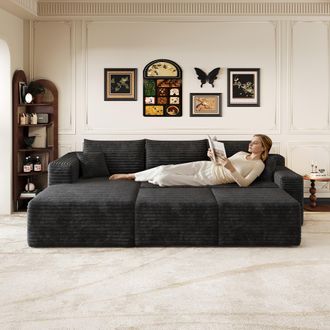 STILVORA 241 Cm Sof&aacute; Con Motivo De Nubes, Sof&aacute;s Modernos Y Minimalistas Tapizados, C&oacute;modo Sof&aacute; En Forma De L Para El Sal&oacute;n, Asiento Profundo Con Esquina, Sin M