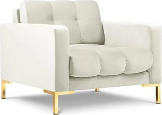 BLOOMINGLOFT Designsessel Mamaia mit Samtbezug - Light Beige