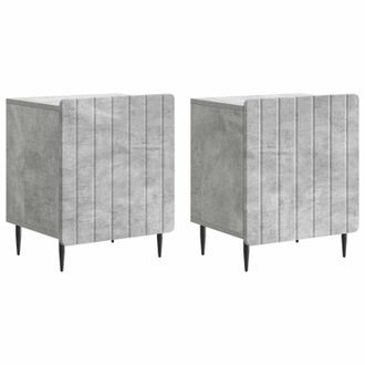 vidaXL Armario De Noche 2 Pcs Gris Hormig&oacute;n 43 X 34,5 X 52 Cm Vidaxl