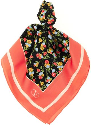 Valentino Garavani Multicolor Floral Print Scarf