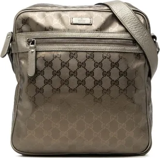 Gucci Brown Gold Brown Pvc Leather Shoulder Bag (Pre-Owned)