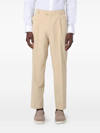 HUGO BOSS pleated-front trousers - men - Fabric - 46 - Neutrals