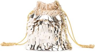 NANNACAY Keely embellished bucket bag - women - Metal (Other)/Velvet - One Size - Metallic