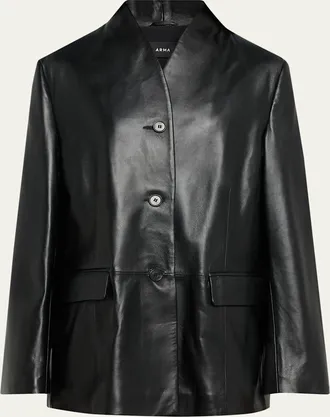 Arma Juno Button-Down Leather Jacket