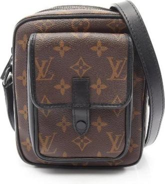 Louis Vuitton Pre-owned Christopher Wearable Wallet Monogram Macassar Schoudertas - Heren - Vintage Schoudertas - Bruin - ONE Size - Leer - Vintage