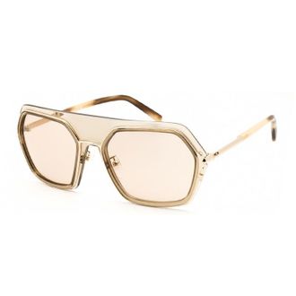 MCM Mcm Sunglasses Geometric Full Rim, Shiny Beige Frame And Brown Lens Mw0018-H57E