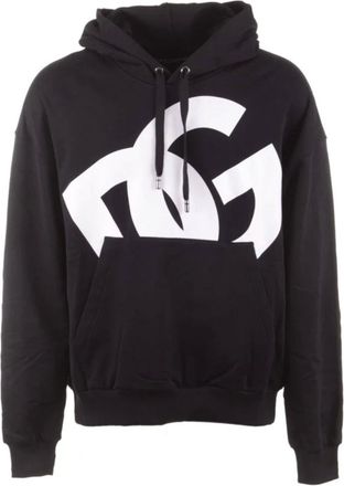 Dolce & Gabbana Hooded DG Sweatshirt - male - Dolce & Gabbana - Hoodies - Black - XS - Sweatshirts & Hoodies