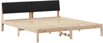 vidaXL Estructura De Cama Con Cabecera Marr&oacute;n Y Negro 180 X 200 Cm Vidaxl