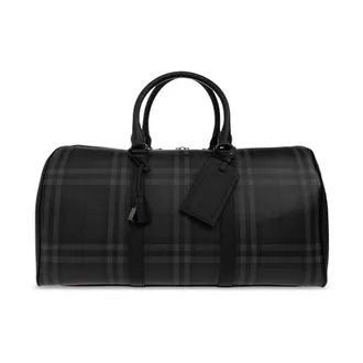 Burberry Tassen, Heren, Grijs, ONE Size, Leer, Leren Reistas