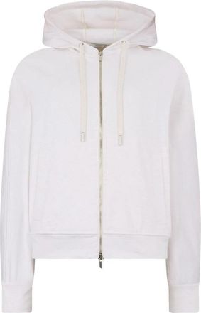PESERICO Hoodie met ritssluiting - Dames - Vesten met rits - Wit - M - Katoen - Hoodies & sweatvesten