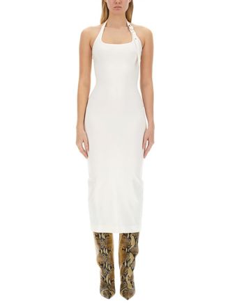 The Attico White Square Neck Midi Dress