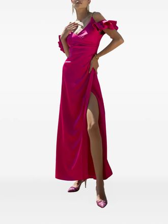 Hanita ruffled-detail maxi dress - Pink