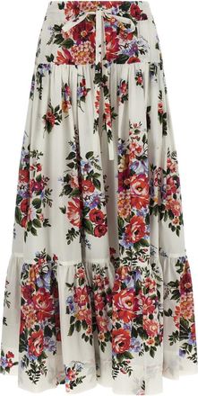 Dolce & Gabbana White Mazzo di Fiori skirt