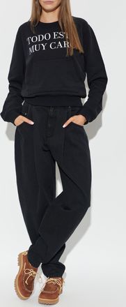 Moschino Sweatshirt With Embroidered Logo, Womens, Black