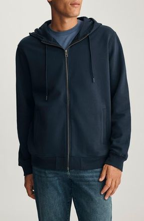 Mavi Relaxed Fit Cotton Zip Hoodie in Total Eclipse at Nordstrom, Size Xx-Large