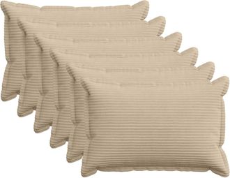 vidaXL Funda De Almohada 6 Uds. Houten Gris Topo 50 X 75 Cm Pana Vidaxl