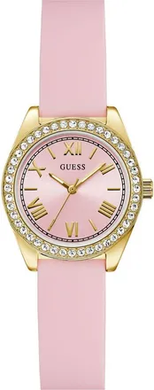 Guess Mini Luna Silicone Strap Watch, 30mm in Pink at Nordstrom