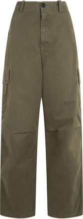 Fendi Doppio Punto Katoenen Cargo Broek - Dames - Broeken - Groen - Maat: 2XS Katoen