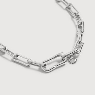 Monica Vinader Sterling Silver MV Alta Charm Necklace
