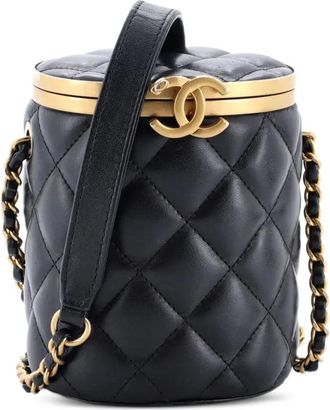 Chanel Crown Box Vanity Bag Quilted Lambskin Mini shoulder bag - Zwart