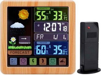 OEM Estaci&oacute;n Meteorol&oacute;gica Inal&aacute;mbrica Con Pantalla Lcd A Color, Term&oacute;metro E Higr&oacute;metro Para Interiores Y Exteriores Con Sensor Exterior Y Despertador Co