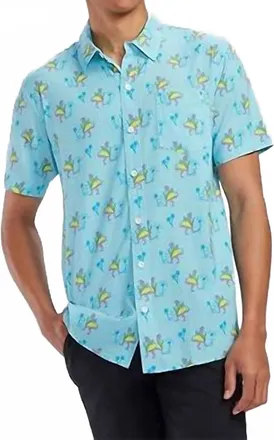 Tipsy Elves Hawaiian Polo Shirt In Blue Tacosaurus
